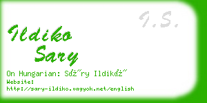 ildiko sary business card